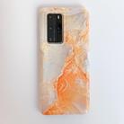 For Huawei P40 Glossy Marble Pattern Soft TPU Protective Case(Orange) - 2