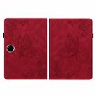 For OPPO Pad SE 11 inch Butterfly Flower Embossed Leather Tablet Case(Red) - 3