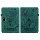 For OPPO Pad SE 11 inch Butterfly Rose Embossed Leather Tablet Case(Green) - 2