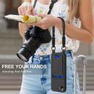 For iPhone 16e Integrated Card Bag Solid Color Liquid Silicone Phone Case Gen2 with Short Lanyard(Black) - 2