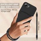 For iPhone 16e Integrated Card Bag Solid Color Liquid Silicone Phone Case Gen2 with Short Lanyard(Black) - 3
