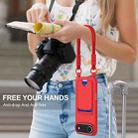 For iPhone 17 Air Integrated Card Bag Solid Color Liquid Silicone Phone Case Gen2 with Short Lanyard(Red) - 2