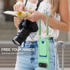 For iPhone 17 Air Integrated Card Bag Solid Color Liquid Silicone Phone Case Gen2 with Short Lanyard(Green) - 2