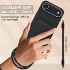 For iPhone 17 Air Integrated Card Bag Solid Color Liquid Silicone Phone Case Gen2 with Short Lanyard(Black) - 3
