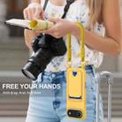 For iPhone 17 Air Integrated Card Bag Solid Color Liquid Silicone Phone Case Gen2 with Short Lanyard(Yellow) - 2