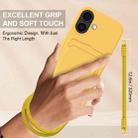 For iPhone 17 Integrated Card Bag Solid Color Liquid Silicone Phone Case Gen2 with Short Lanyard(Yellow) - 3