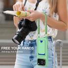 For iPhone 17 Pro Max Integrated Card Bag Solid Color Liquid Silicone Phone Case Gen2 with Short Lanyard(Green) - 2