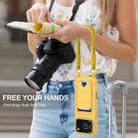 For iPhone 17 Pro Max Integrated Card Bag Solid Color Liquid Silicone Phone Case Gen2 with Short Lanyard(Yellow) - 2