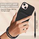 For iPhone 15 Plus / 14 Plus Integrated Card Bag Solid Color Liquid Silicone Phone Case Gen2 with Short Lanyard(Black) - 3