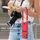 For Motorola Edge 50 Pro Integrated Card Bag Solid Color Liquid Silicone Phone Case Gen2 with Short Lanyard(Red) - 2