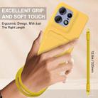 For Motorola Edge 50 Pro Integrated Card Bag Solid Color Liquid Silicone Phone Case Gen2 with Short Lanyard(Yellow) - 3