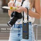 For Motorola Moto G05 / E15 4G Integrated Card Bag Solid Color Liquid Silicone Phone Case Gen2 with Short Lanyard(Black) - 2