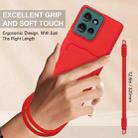 For Motorola Edge 50 Integrated Card Bag Solid Color Liquid Silicone Phone Case Gen2 with Short Lanyard(Red) - 3
