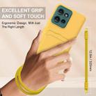 For Motorola Edge 50 Integrated Card Bag Solid Color Liquid Silicone Phone Case Gen2 with Short Lanyard(Yellow) - 3
