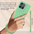 For Motorola Edge 50 Neo / Moto S50 Integrated Card Bag Solid Color Liquid Silicone Phone Case Gen2 with Short Lanyard(Green) - 3