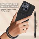 For Motorola Edge 50 Neo / Moto S50 Integrated Card Bag Solid Color Liquid Silicone Phone Case Gen2 with Short Lanyard(Black) - 3