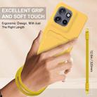 For Motorola Edge 50 Neo / Moto S50 Integrated Card Bag Solid Color Liquid Silicone Phone Case Gen2 with Short Lanyard(Yellow) - 3