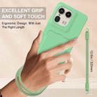 For Motorola Edge 50 Ultra Integrated Card Bag Solid Color Liquid Silicone Phone Case Gen2 with Short Lanyard(Green) - 3