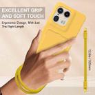 For Motorola Edge 50 Ultra Integrated Card Bag Solid Color Liquid Silicone Phone Case Gen2 with Short Lanyard(Yellow) - 3