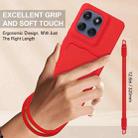For Motorola Edge 60 / 60 Fusion Integrated Card Bag Solid Color Liquid Silicone Phone Case Gen2 with Short Lanyard(Red) - 3