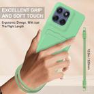 For Motorola Edge 60 / 60 Fusion Integrated Card Bag Solid Color Liquid Silicone Phone Case Gen2 with Short Lanyard(Green) - 3