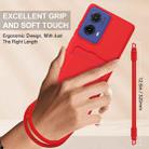 For Motorola Moto G85 / S50 Neo Integrated Card Bag Solid Color Liquid Silicone Phone Case Gen2 with Short Lanyard(Red) - 3