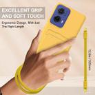 For Motorola Moto G85 / S50 Neo Integrated Card Bag Solid Color Liquid Silicone Phone Case Gen2 with Short Lanyard(Yellow) - 3