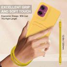 For Motorola Moto G55 5G Integrated Card Bag Solid Color Liquid Silicone Phone Case Gen2 with Short Lanyard(Yellow) - 3