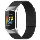 For Fitbit Charge 5 / Charge 6 xDfind Litchi Texture Magnetic Silicone Watch Band(Black) - 1