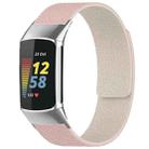 For Fitbit Charge 5 / Charge 6 xDfind Litchi Texture Magnetic Silicone Watch Band(Pink Sstarlight) - 1