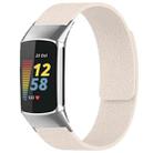 For Fitbit Charge 5 / Charge 6 xDfind Litchi Texture Magnetic Silicone Watch Band(Starlight) - 1