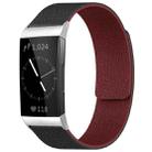 For Fitbit Charge 4 / Charge 3 xDfind Litchi Texture Magnetic Silicone Watch Band(Black Red) - 1