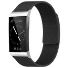 For Fitbit Charge 4 / Charge 3 xDfind Litchi Texture Magnetic Silicone Watch Band(Black) - 1