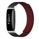 For Fitbit Inspire 2 / Ace 3 xDfind Litchi Texture Magnetic Silicone Watch Band(Black Red) - 1