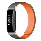 For Fitbit Inspire 2 / Ace 3 xDfind Litchi Texture Magnetic Silicone Watch Band(Grey Orange) - 1
