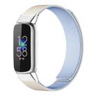 For Fitbit Luxe / Special Edition xDfind Litchi Texture Magnetic Silicone Watch Band(White Blue) - 1