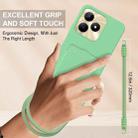 For Realme Narzo N53 / Note 50 4G Integrated Card Bag Solid Color Liquid Silicone Phone Case Gen2 with Short Lanyard(Green) - 3