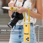 For Realme Narzo N53 / Note 50 4G Integrated Card Bag Solid Color Liquid Silicone Phone Case Gen2 with Short Lanyard(Yellow) - 2