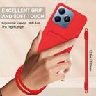 For Realme Note 60 / C63 4G / C61 4G Integrated Card Bag Solid Color Liquid Silicone Phone Case Gen2 with Short Lanyard(Red) - 3