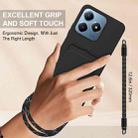 For Realme Note 60 / C63 4G / C61 4G Integrated Card Bag Solid Color Liquid Silicone Phone Case Gen2 with Short Lanyard(Black) - 3