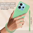 For Redmi Note 14 4G 163.25mm Integrated Card Bag Solid Color Liquid Silicone Phone Case Gen2 with Short Lanyard(Green) - 3
