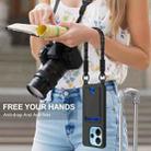 For Redmi Note 14 4G 163.25mm Integrated Card Bag Solid Color Liquid Silicone Phone Case Gen2 with Short Lanyard(Black) - 2