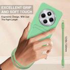 For Redmi 14C 4G / 14R 5G / A4 5G Integrated Card Bag Solid Color Liquid Silicone Phone Case Gen2 with Short Lanyard(Green) - 3