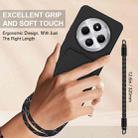 For Redmi 14C 4G / 14R 5G / A4 5G Integrated Card Bag Solid Color Liquid Silicone Phone Case Gen2 with Short Lanyard(Black) - 3