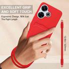 For Redmi 13 4G / 13 5G / Note 13R 5G Integrated Card Bag Solid Color Liquid Silicone Phone Case Gen2 with Short Lanyard(Red) - 3