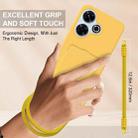 For Redmi 13 4G / 13 5G / Note 13R 5G Integrated Card Bag Solid Color Liquid Silicone Phone Case Gen2 with Short Lanyard(Yellow) - 3
