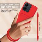 For Redmi 13C 4G / 13C 5G / 13R 5G Integrated Card Bag Solid Color Liquid Silicone Phone Case Gen2 with Short Lanyard(Red) - 3