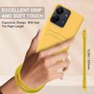For Redmi 13C 4G / 13C 5G / 13R 5G Integrated Card Bag Solid Color Liquid Silicone Phone Case Gen2 with Short Lanyard(Yellow) - 3