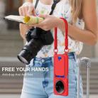 For Redmi A3 4G / A3x 4G / Poco C61 Integrated Card Bag Solid Color Liquid Silicone Phone Case Gen2 with Short Lanyard(Red) - 2