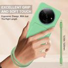 For Redmi A3 4G / A3x 4G / Poco C61 Integrated Card Bag Solid Color Liquid Silicone Phone Case Gen2 with Short Lanyard(Green) - 3